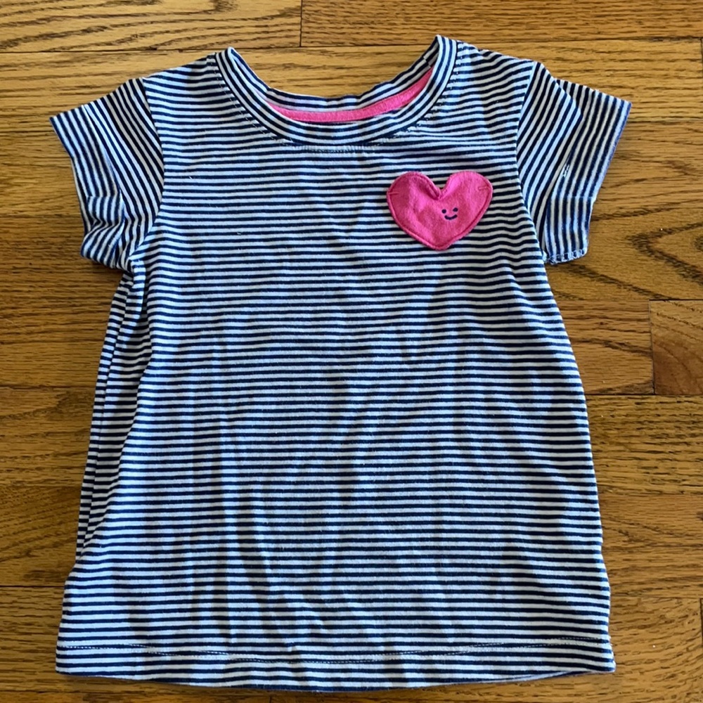 Cat & Jack | Striped T-shirt Pink Smiley Heart